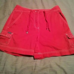 Ralph Lauren red shorts with white stitching